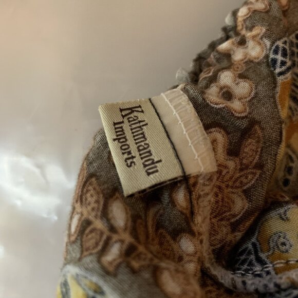 Kathmandu Imports Sz M Pants Green Colorful Elephant Baggy Boho Hippie Festival - Picture 14 of 16